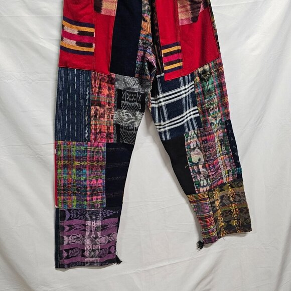 Guatemalan Boho Uniq Multicolor Multipattern Unisex Pants Woven Artsy Embroidery - Picture 15 of 15
